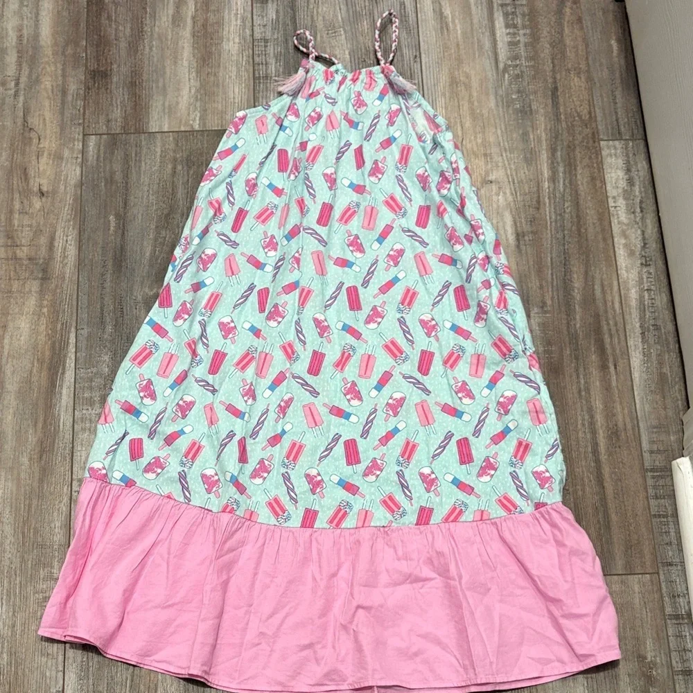 Lands’ End Paradise Aqua Popsicle Coverup size large 10-12